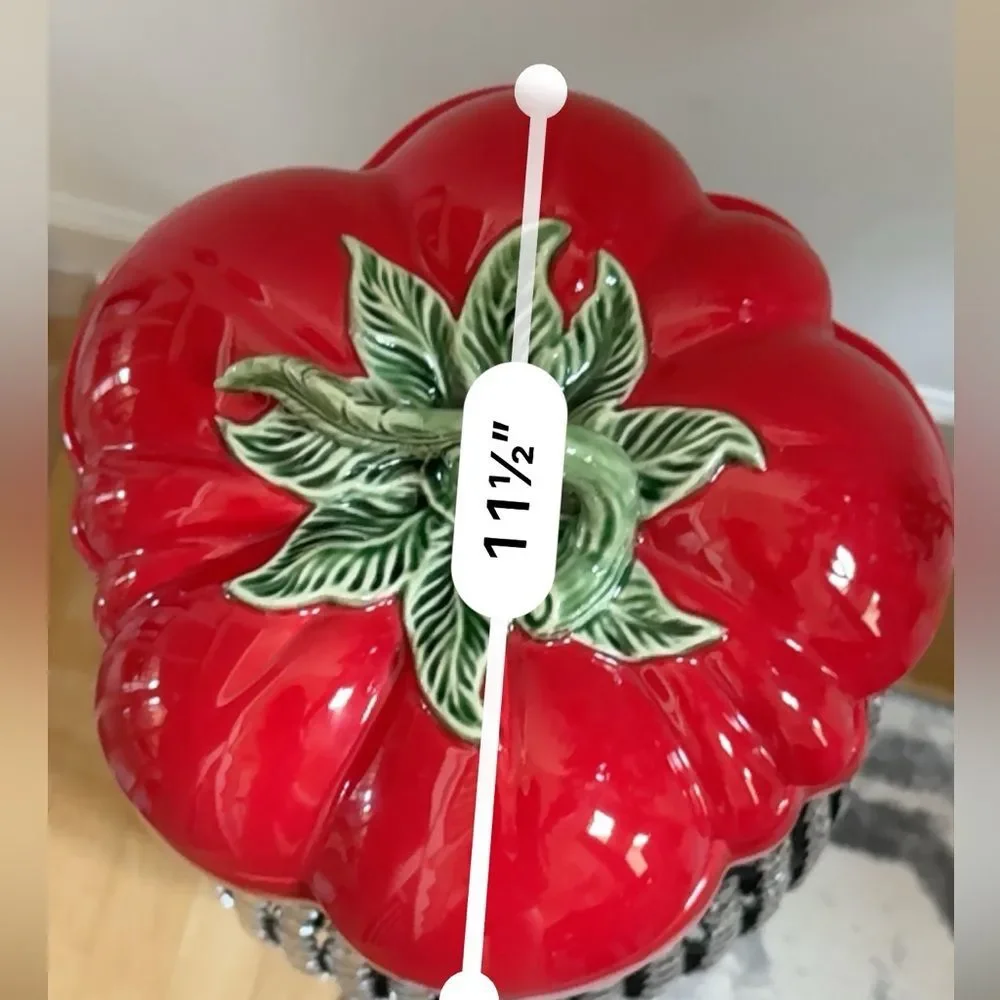 Crate&Barrel Tomato Decorative Scultptrual Tureen with Lid